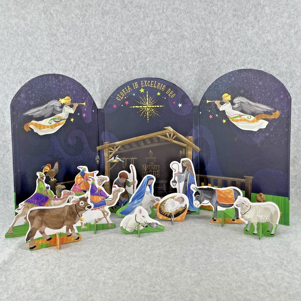 Nativity‎ 12 Piece Set Cardboard Play Scene Christmas Wee Believers My Pop-Out